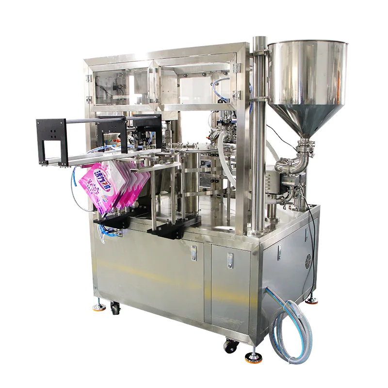 Machine de remplissage de pochettes à bec liquide pour pochettes debout